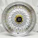 RIN 14X6 4-100/108 R1 SPORT L247 SILVER ML GOLD RIVETS ET30 CB73.1