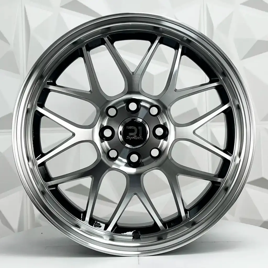 RIN 16X7 4-100/114.3 R1 SPORT SH37 BLACK MACHINE FACE MACHINE LIP ET30 CB73.1