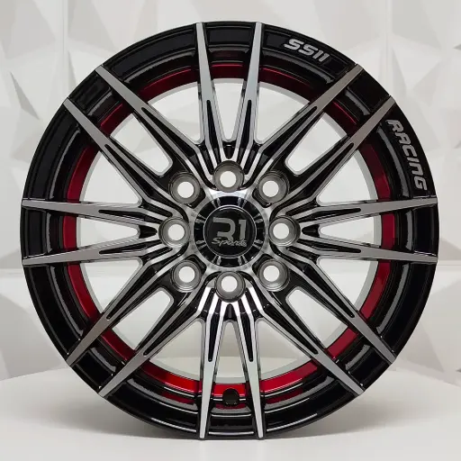 [132142] RIN 13X5.5 4-100/114.3 R1 SPORT L2070 BLACK MACHINE FACE RED LINE ET18 CB73.1